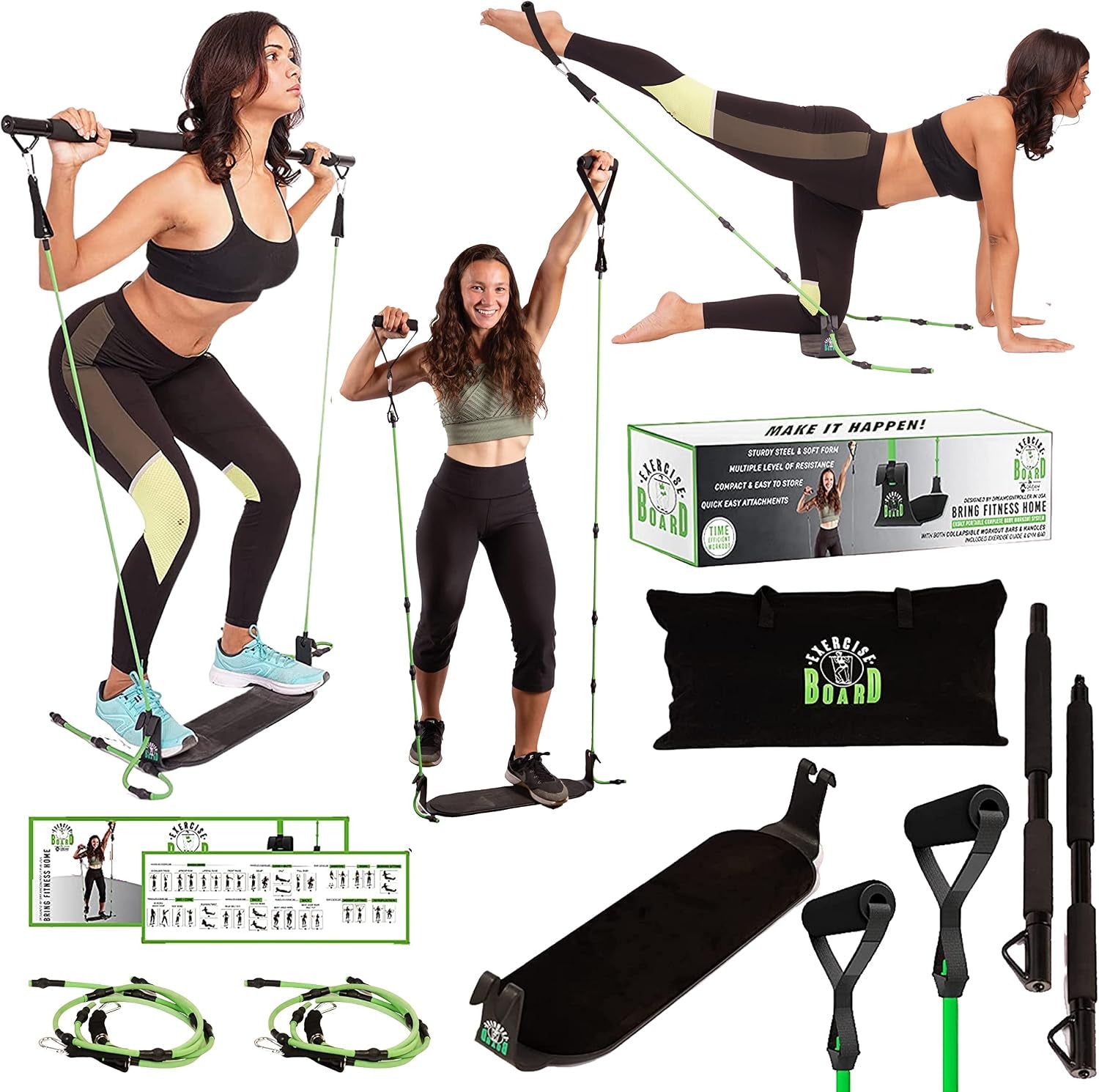 Portable Exercise Equipment for Home Workouts with Best Workout Accessories for Exercise & Fitness Home Gyms- Board,Bar,Resistance Bands Full Body Workout Machine & More at Home Gym Equipment Machines