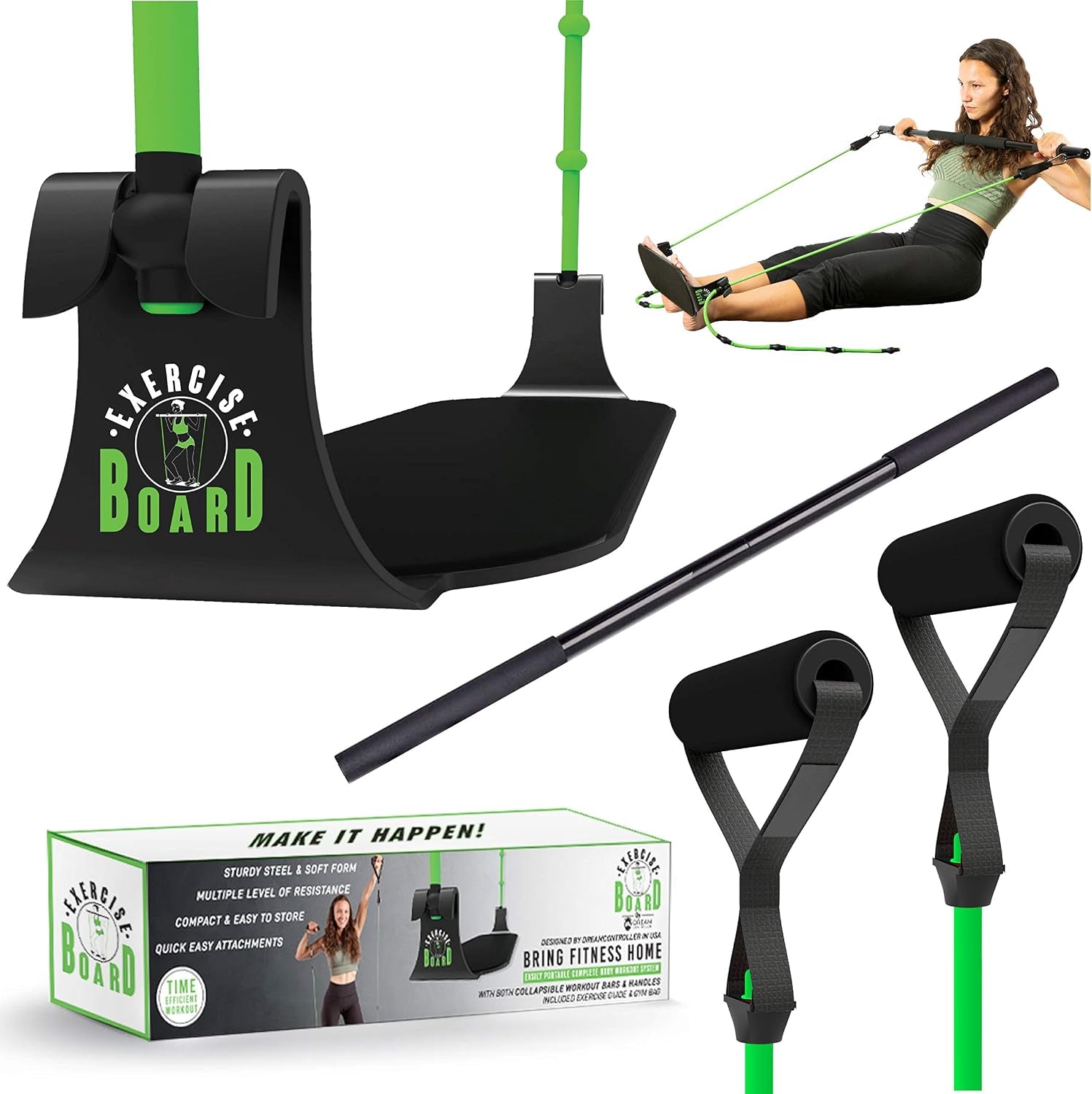 Portable Exercise Equipment for Home Workouts with Best Workout Accessories for Exercise & Fitness Home Gyms- Board,Bar,Resistance Bands Full Body Workout Machine & More at Home Gym Equipment Machines