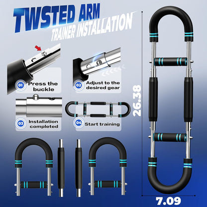 Twister Arm Trainer, Adjustable Chest Workout Equipment for Men & Women, Home Gym Strength Trainer, Muscle Builder & Strength Training for Arms, Chest