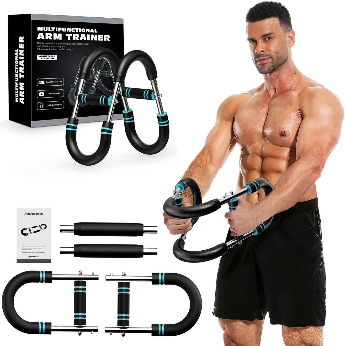 Twister Arm Trainer, Adjustable Chest Workout Equipment for Men & Women, Home Gym Strength Trainer, Muscle Builder & Strength Training for Arms, Chest