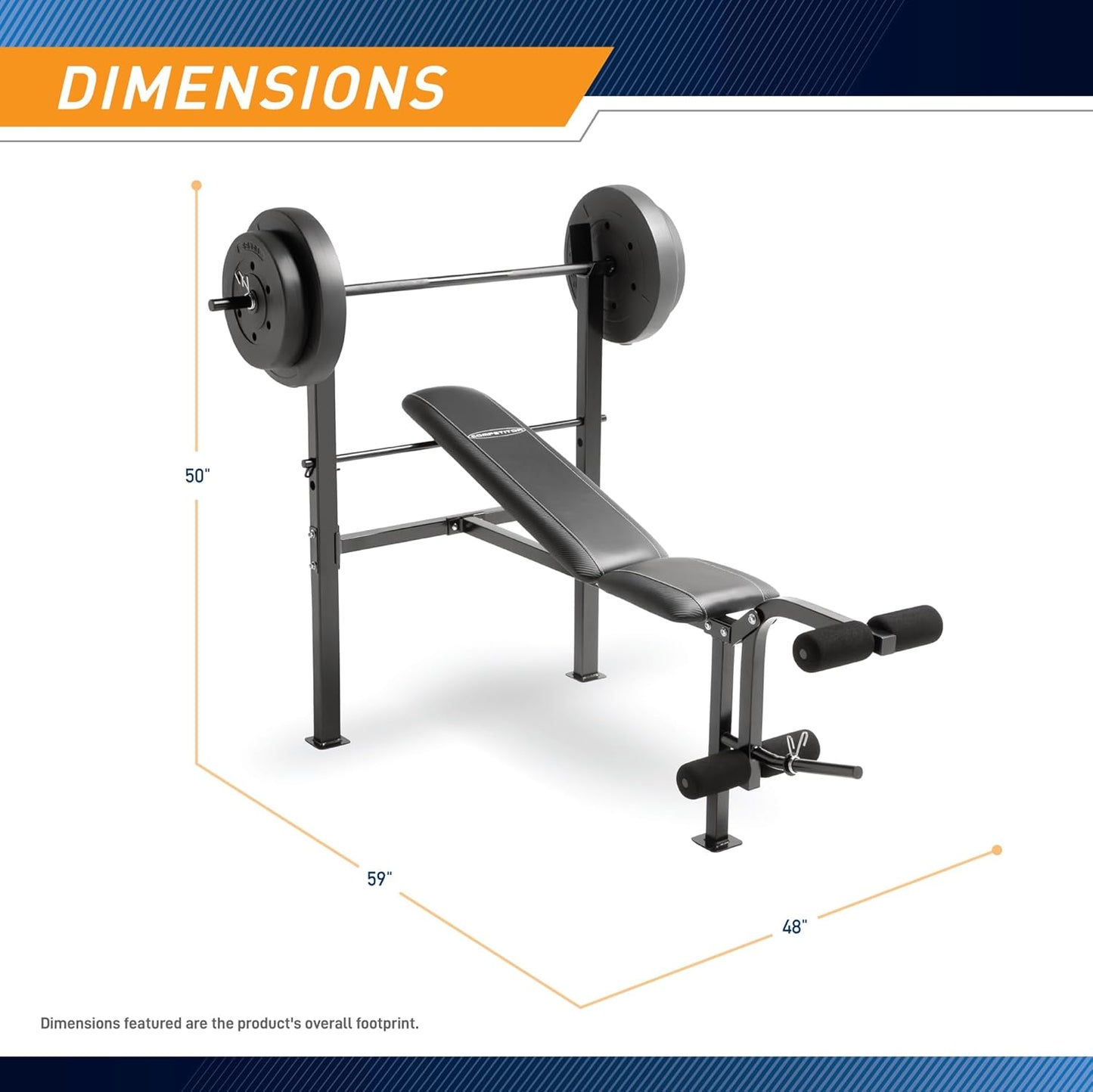 Standard Bench with 80Lbs to 100 Lbs Vinyl-Coated Weight Set for Strength Training Lifting for Home Gym