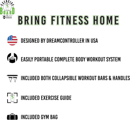 Portable Exercise Equipment for Home Workouts with Best Workout Accessories for Exercise & Fitness Home Gyms- Board,Bar,Resistance Bands Full Body Workout Machine & More at Home Gym Equipment Machines