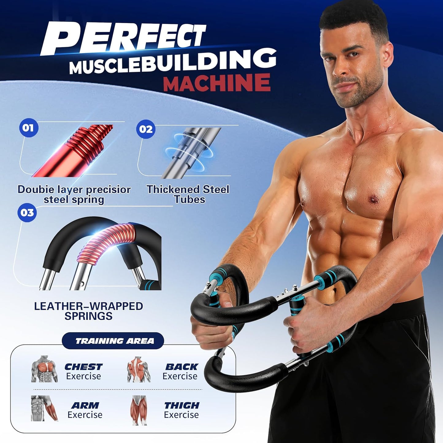 Twister Arm Trainer, Adjustable Chest Workout Equipment for Men & Women, Home Gym Strength Trainer, Muscle Builder & Strength Training for Arms, Chest