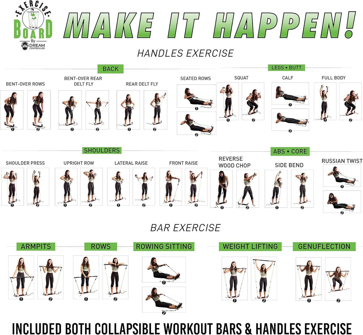 Portable Exercise Equipment for Home Workouts with Best Workout Accessories for Exercise & Fitness Home Gyms- Board,Bar,Resistance Bands Full Body Workout Machine & More at Home Gym Equipment Machines