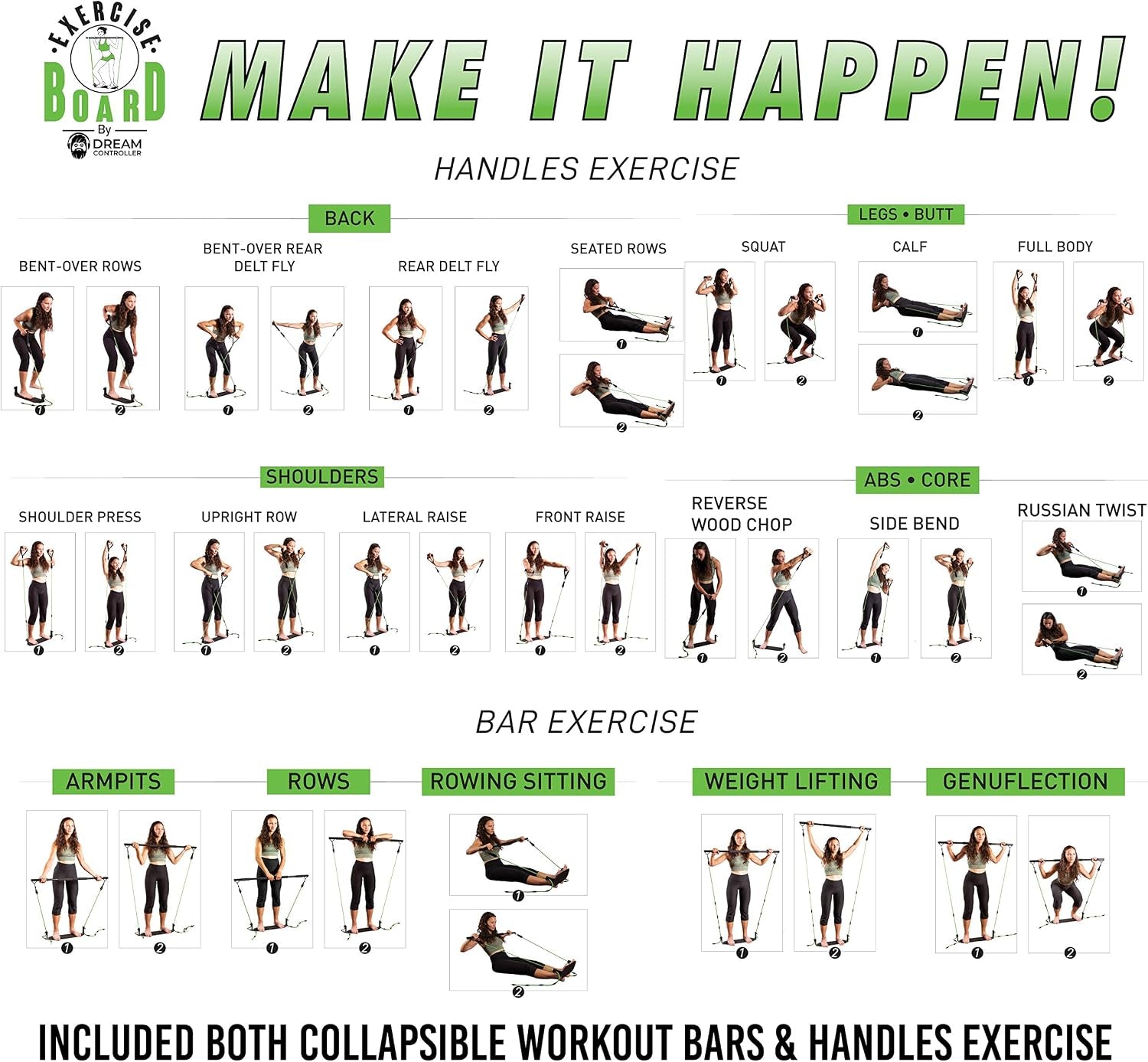 Portable Exercise Equipment for Home Workouts with Best Workout Accessories for Exercise & Fitness Home Gyms- Board,Bar,Resistance Bands Full Body Workout Machine & More at Home Gym Equipment Machines
